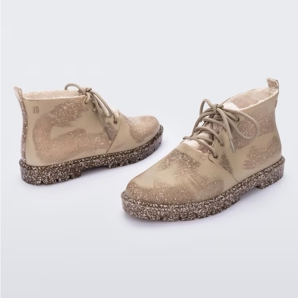 Melissa beige flecked glitter fluffy boot - Picture 5 of 6